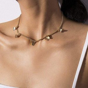 Brandy Melville Gold Butterfly Necklace Photo Card